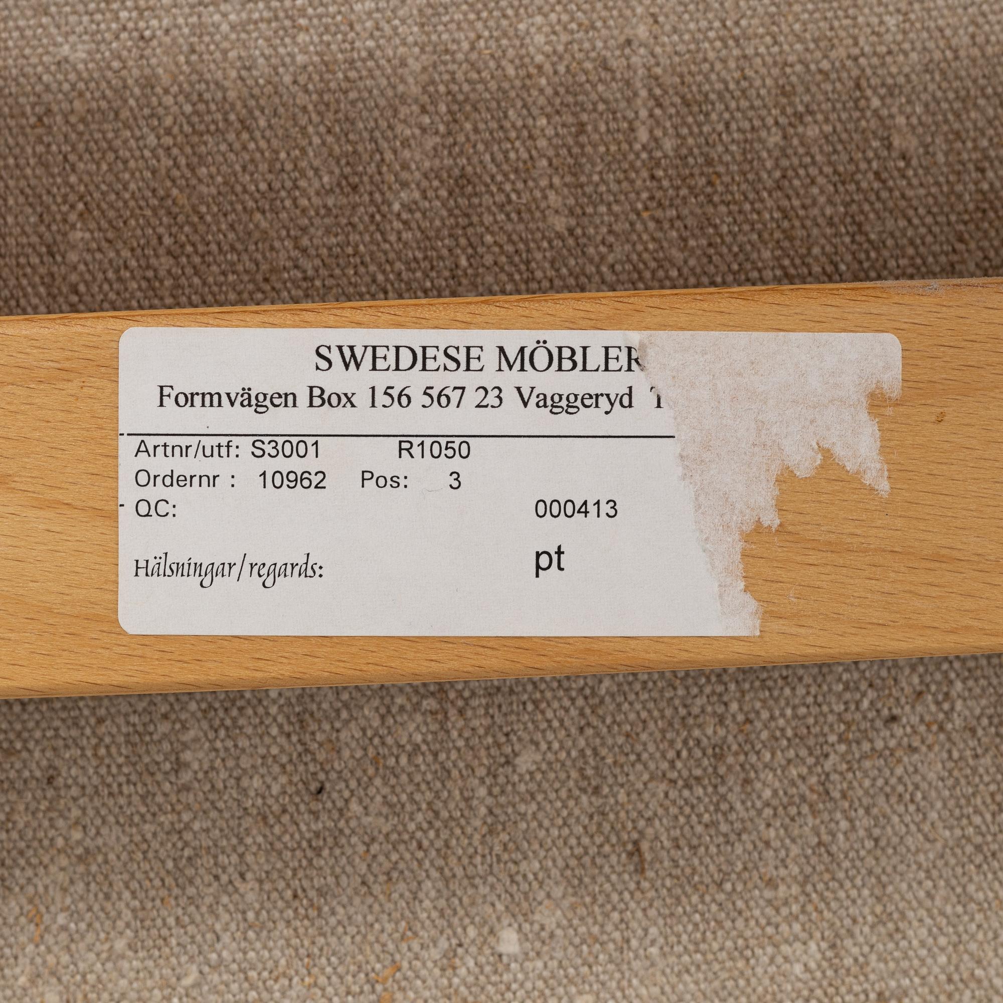 Yngve Ekström, a 'Lamino' armchair with foot stool, Swedese.
