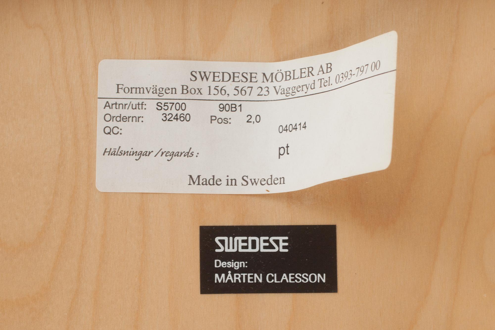 BORD och STOLAR, 4 st, Mårten Claesson, Swedese.