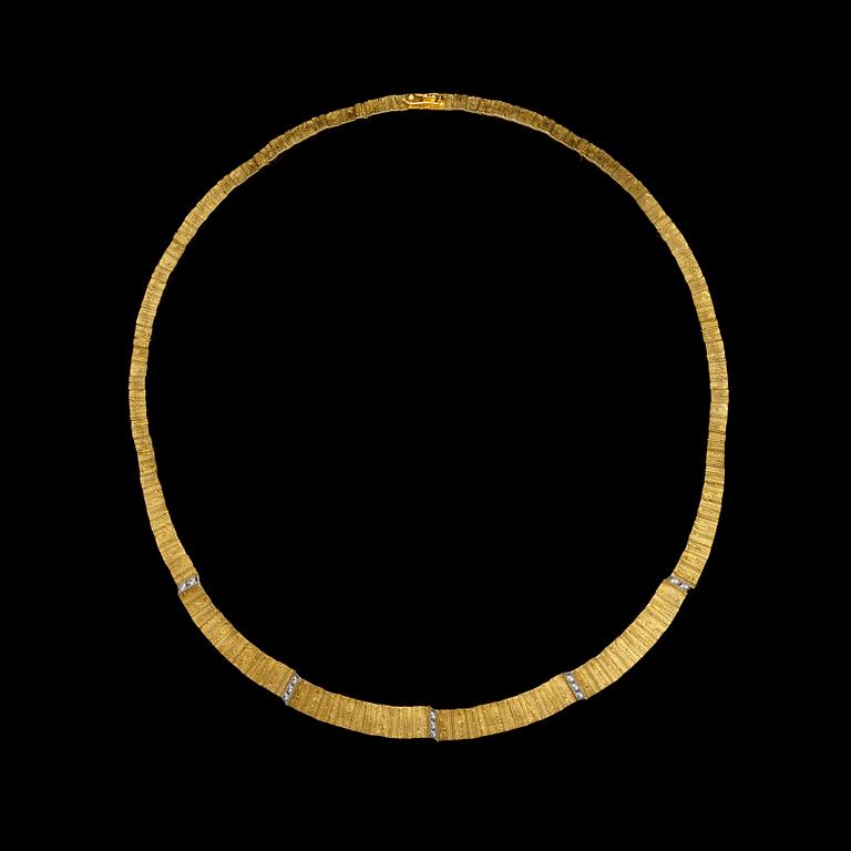 BJÖRN WECKSTRÖM, COLLIER Ciria, briljantslipade diamanter, 18K guld. Lapponia 2007.