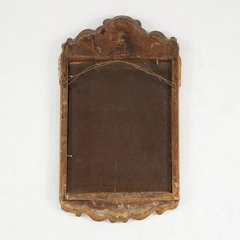 A Swedish rococo giltwood mirror, later part 18th century.