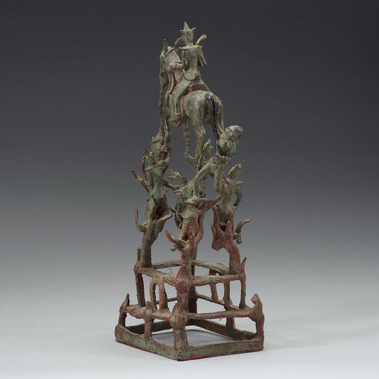 A large bronze equestrian sculpture, Burma, 19th Century.