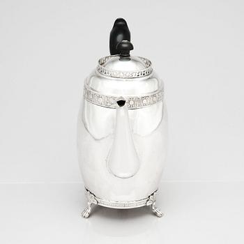 A Swedish Empire silver coffee pot, marks of Magnus Dahlqvist, Stockholm, 1820.