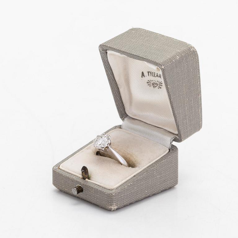 Ring, 14K white gold, with a brilliant-cut diamond approx. 1.26 ct.