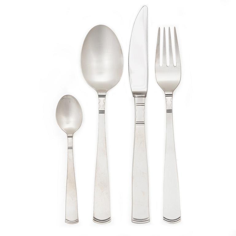 Jacob Ängman, Cutlery set, 32 pieces, silver, “Rosenholm” pattern, including GAB, Eskilstuna, 1998.
