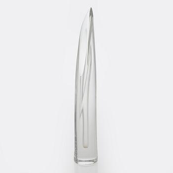 Aimo Okkolin, konstglas, , "Svärdslilja", signerad Riihimäen Lasi  Oy, Aimo Okkolin, Riihimäen Lasi Oy.