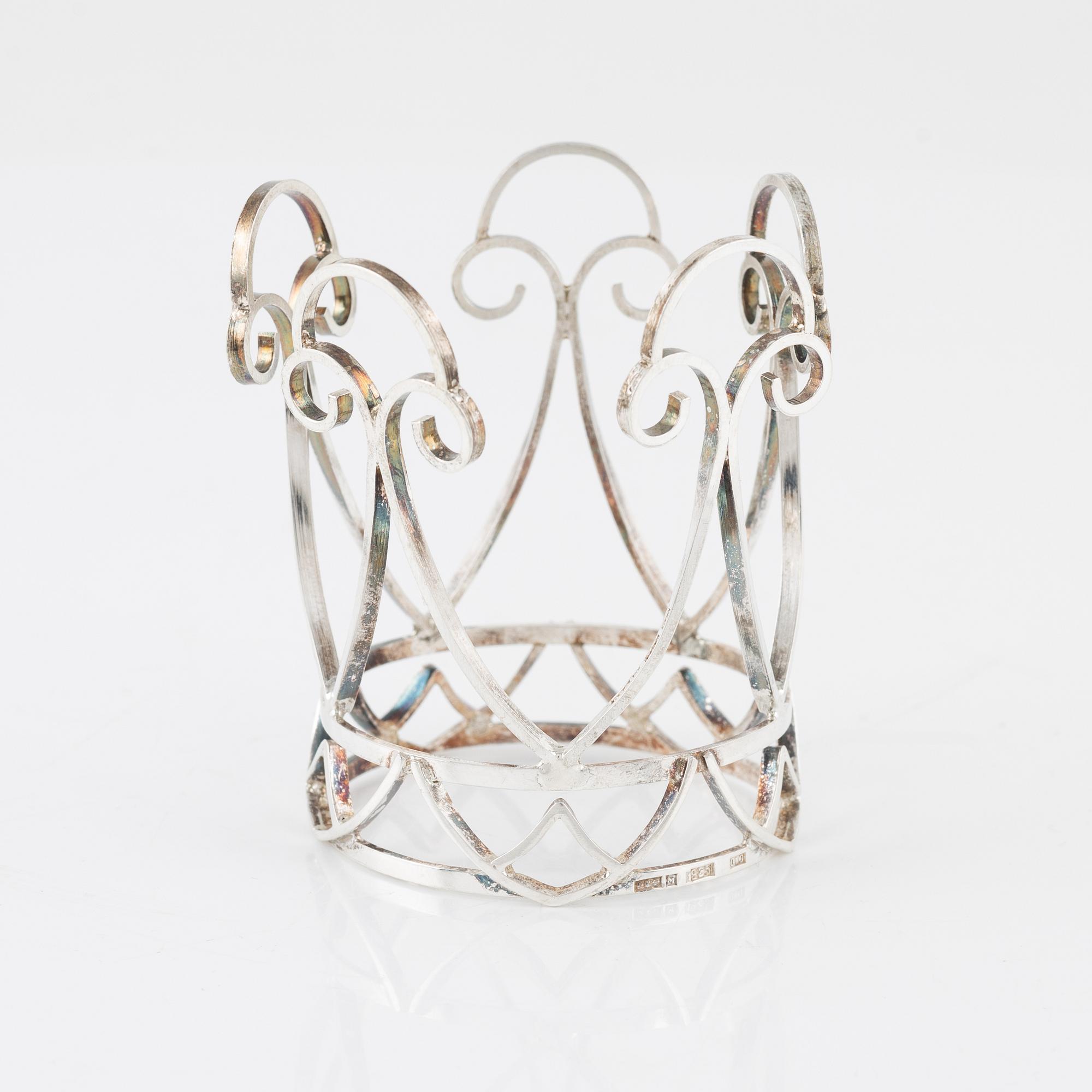 A Swedish Silver Bridal Crown, Guldsmedjan Steve Drottmar, Malmö 1989.