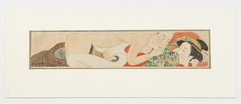 A set of 11 Shunga paintings by a Japanese artist, Meiji period (1868-1912).