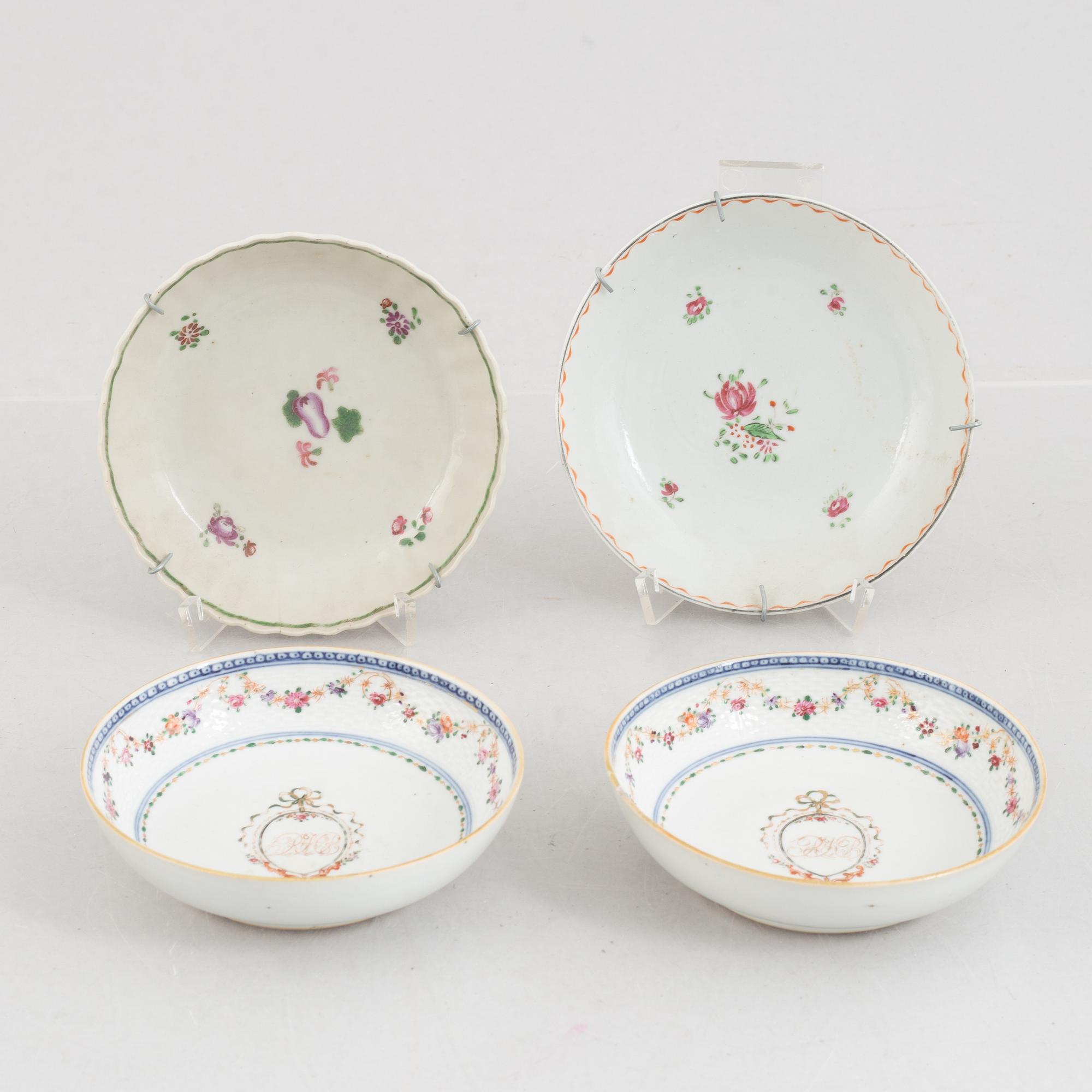 15 pieces of Chinese porcelain, the Qing dynasty, 18th-19th century.