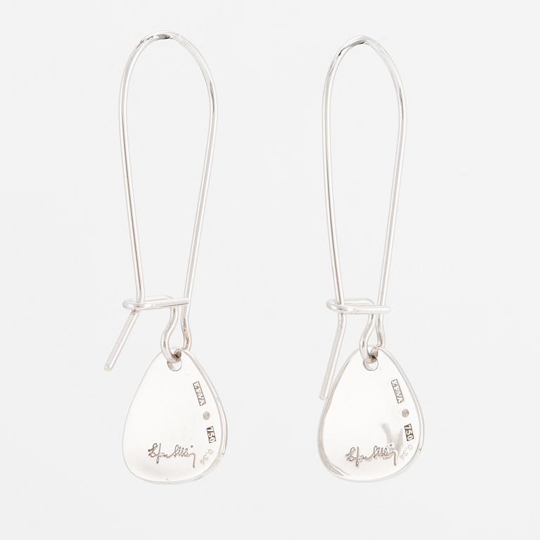 Efva Attling, earrings, a pair, "Little Rose Petal & Stars Earrings", 18K white gold with diamonds.