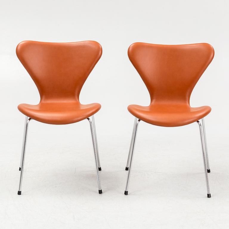 Arne Jacobsen, chairs, 6 pcs, "The Seven", Fritz Hansen, Denmark, 1972.