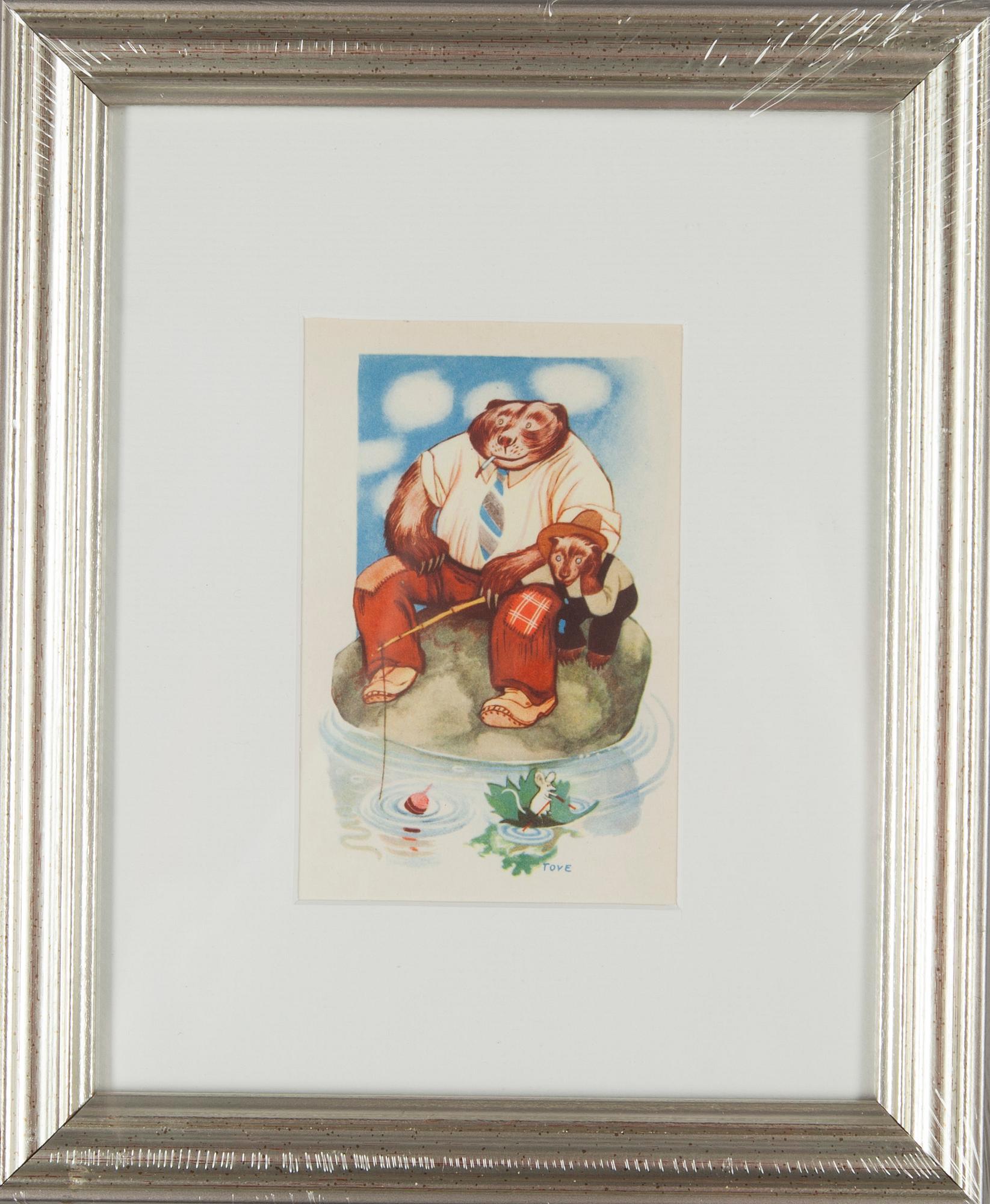 KONSTVYKORT, 7 st, efter Tove Jansson, signerade i trycket, Taidekorttikeskus 1940-tal.