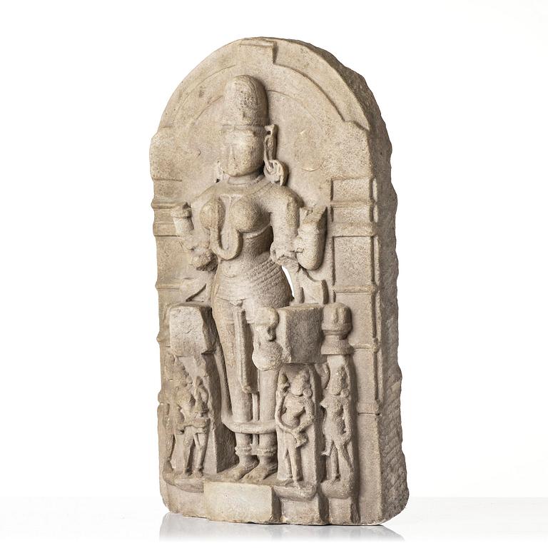 A stone stele of Devi, presumably North India, 12th century.