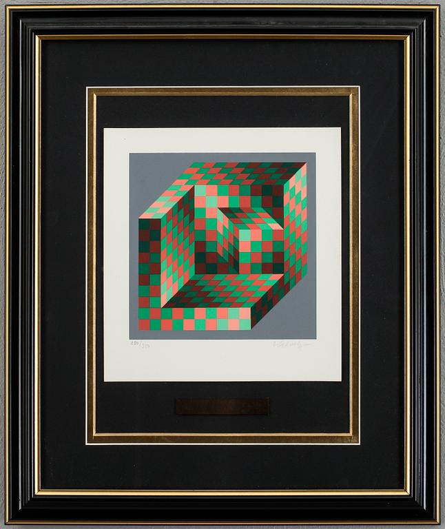 VICTOR VASARELY, färgserigrafi, signerad och numrerad. 250/250.