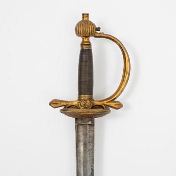 Värja, svensk, för infanteriofficer, omkring år 1800.