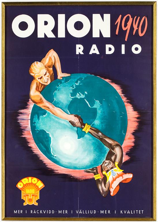 AFFISCH, Orion Radio, 1940-tal.