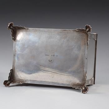 A Swedish 19th century silver sugar-casket, marks of Adolf Zethelius, Stockholm 1828.