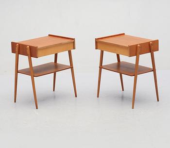 SÄNGBORD, ett par, AB Carlströms & CO Möbelfabrik, 1950/60-tal.