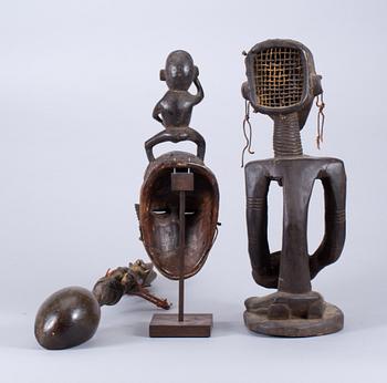 MASK, SKULPTUR samt SKED, Afrika, 1900-tal.