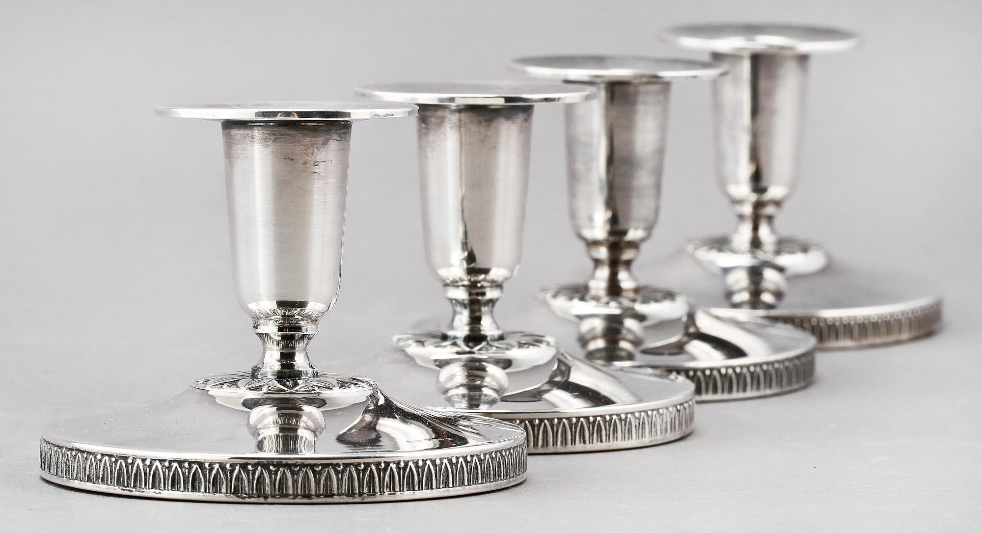 LJUSSTAKAR, 4 st, silver, Ceson, Göteborg, 1972, 1974.