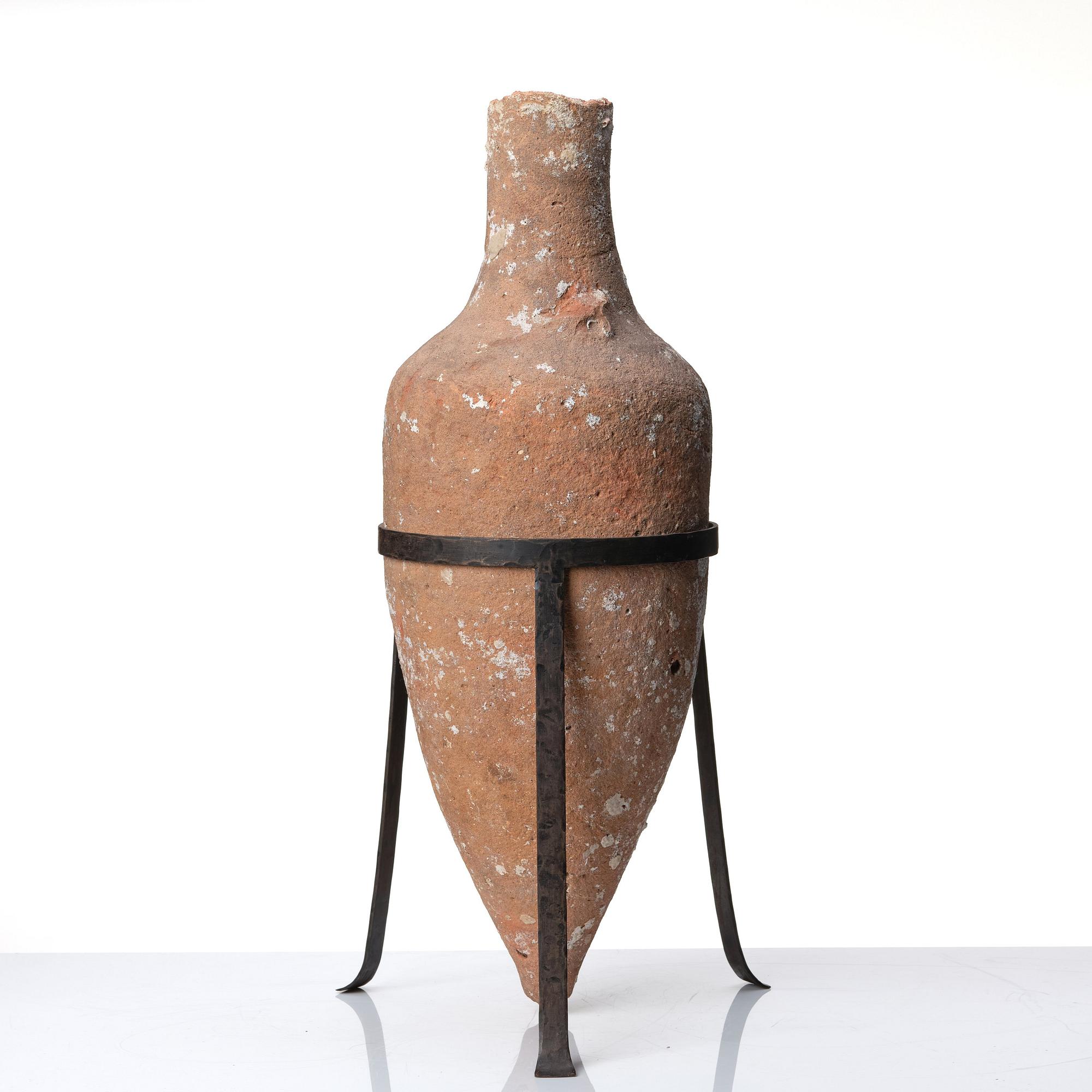 Two pottery Mediterranean presumably Roman time amphoras.