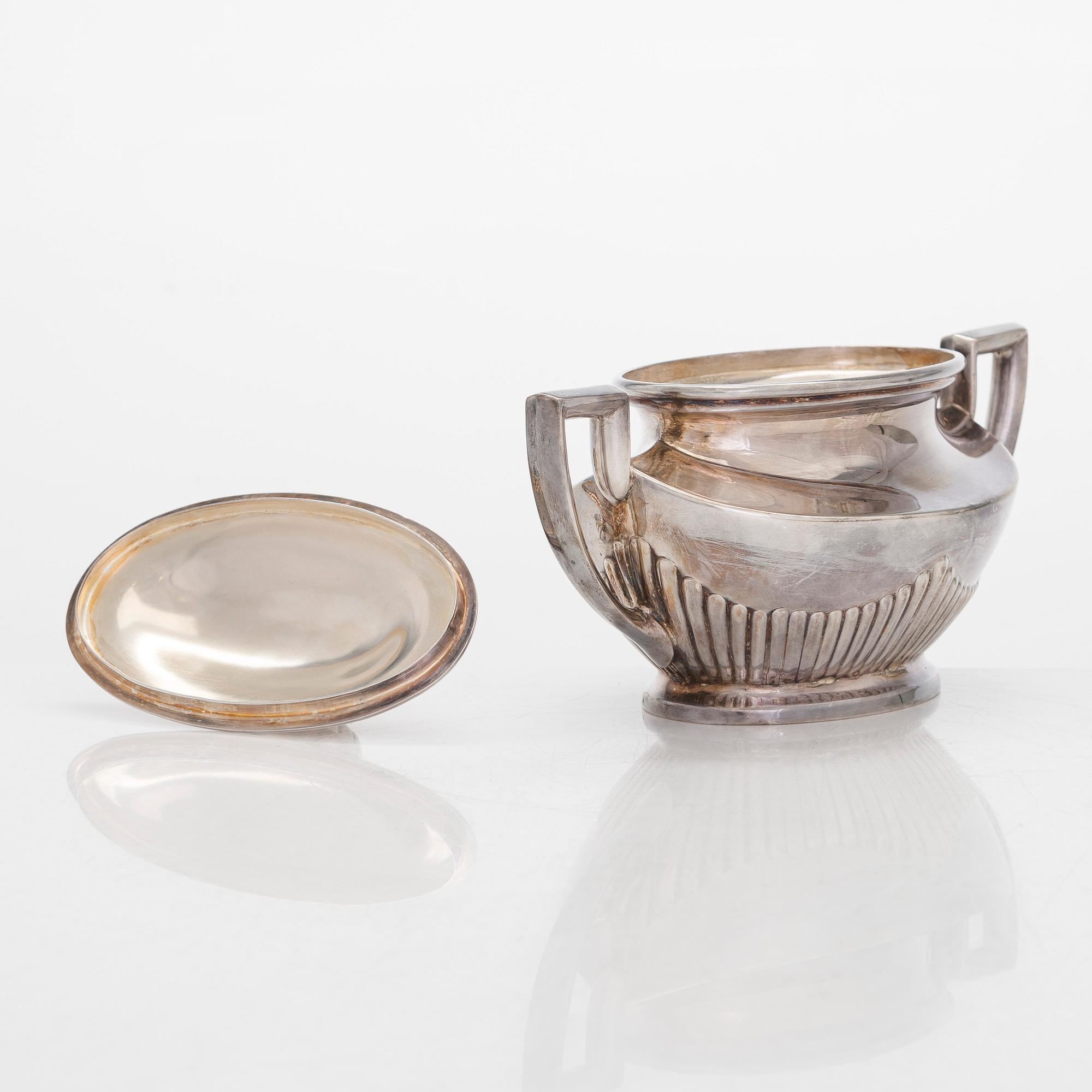A three-piece silver coffee set, Germany 20th century, Finnish control marks stamped in 1966.