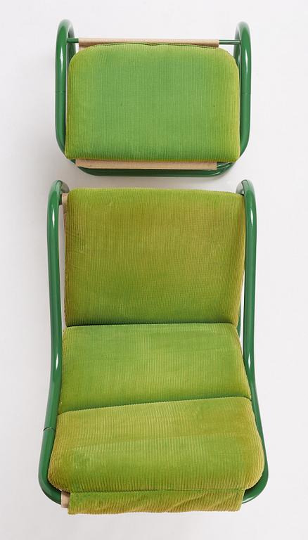 Börge Lindau, & Bo Lindekrantz, an easy chair and ottoman, "S70-6", Lammults Möbel AB, Sweden 1960-70s.