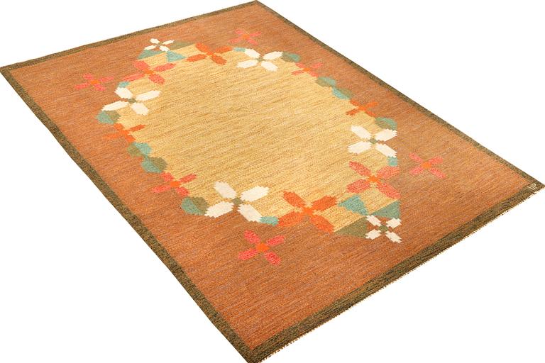 Ulla Parkdal, matta, rölakan, "Solbacka", ca. 235 x 163 cm.