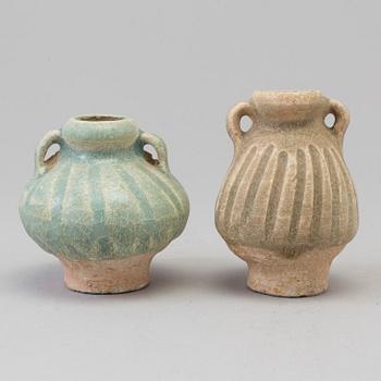 Two Sawankhalok miniature vases, 15th Century. 'Royal Nanhai'.