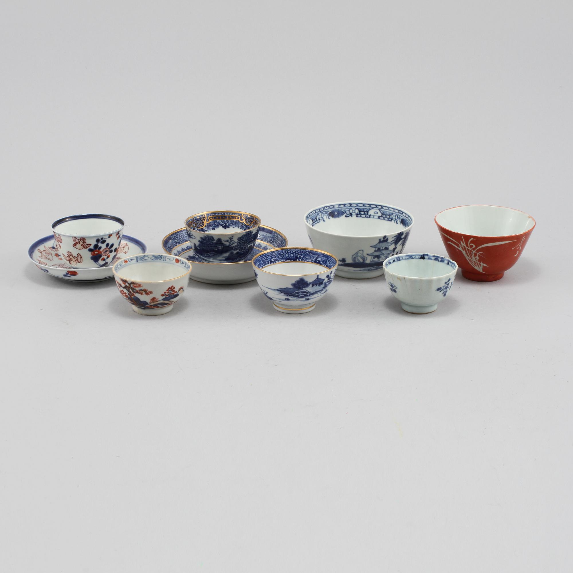 SKÅLAR, 7 st, porslin, Kina, 1700-1900-tal.