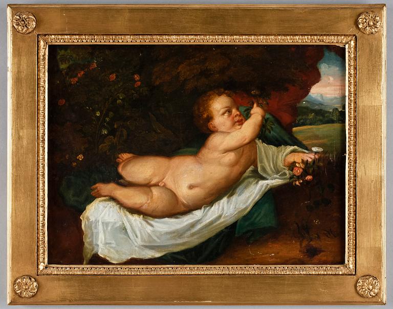OKÄND KONSTNÄR, olja på duk, omkring 1800.