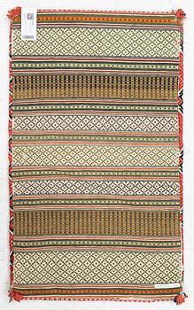 A mid 19th flat-weave (krabbasnår and dukagång) c 100 x 50 cm, Färs district Scania.