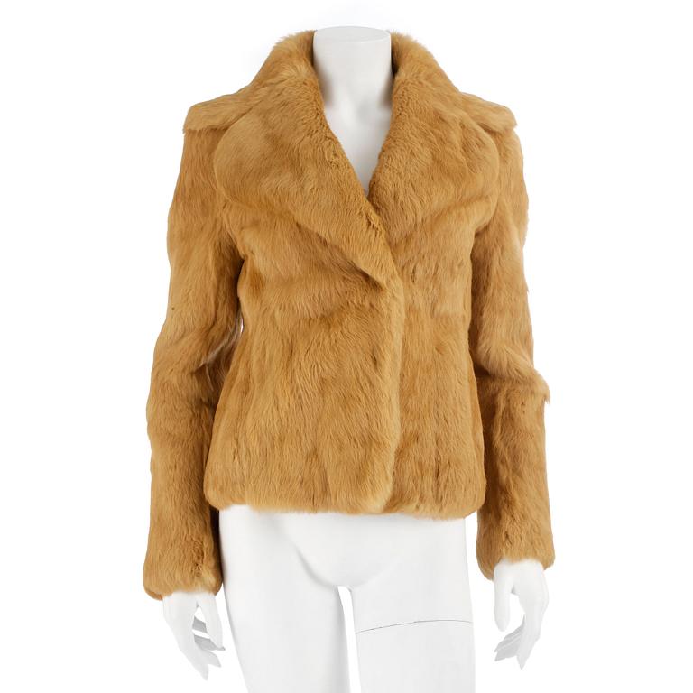 DOLCE & GABBANA, a yellow rabbit fur jacket. Size 38.