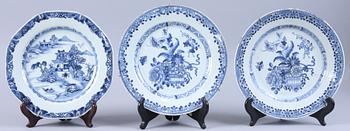 TALLRIKAR, 6 st, porslin, Kina, 1700/1800-tal.