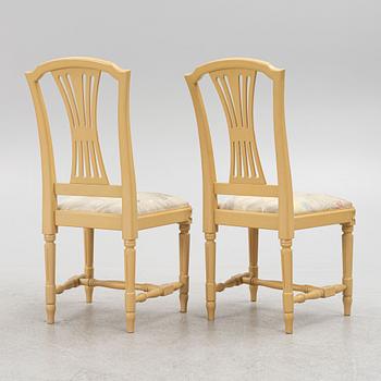 Eight Gustavian style chairs, GR Möbler AB, Tibro, second half of the 20th Century.
