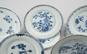 TALLRIKAR, 8 st, porslin, Kina, 1700-tal.