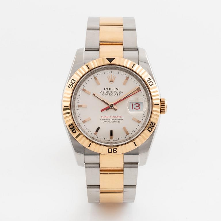 Rolex, Oyster Perpetual, Datejust, Turn-O-Graph, Chronometer, armbandsur, 36 mm.