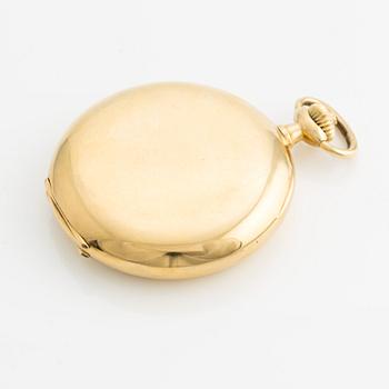 Omega, hunter case, 18K gold chain, pocket watch, 52.5 mm.