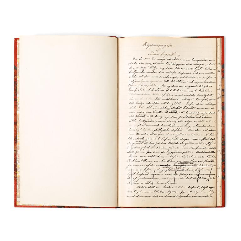 MANUSCRIPT, original by Selma Lagerlöf (1858-1940), "Kopparnageln".