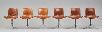 Poul Kjaerholm, stolar, 6 st "PK-9, E Kold Christensen, Danmark, 1960-tal.