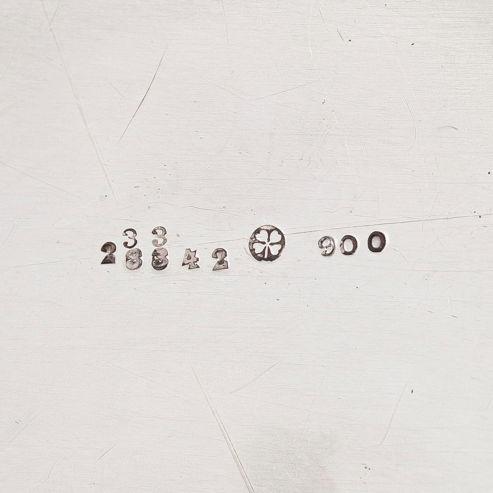 A silver breadbasket from Silberwarenfabrik Alexander Sturm, mid-20th century.