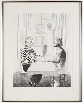 David Hockney, "Artist and Model".