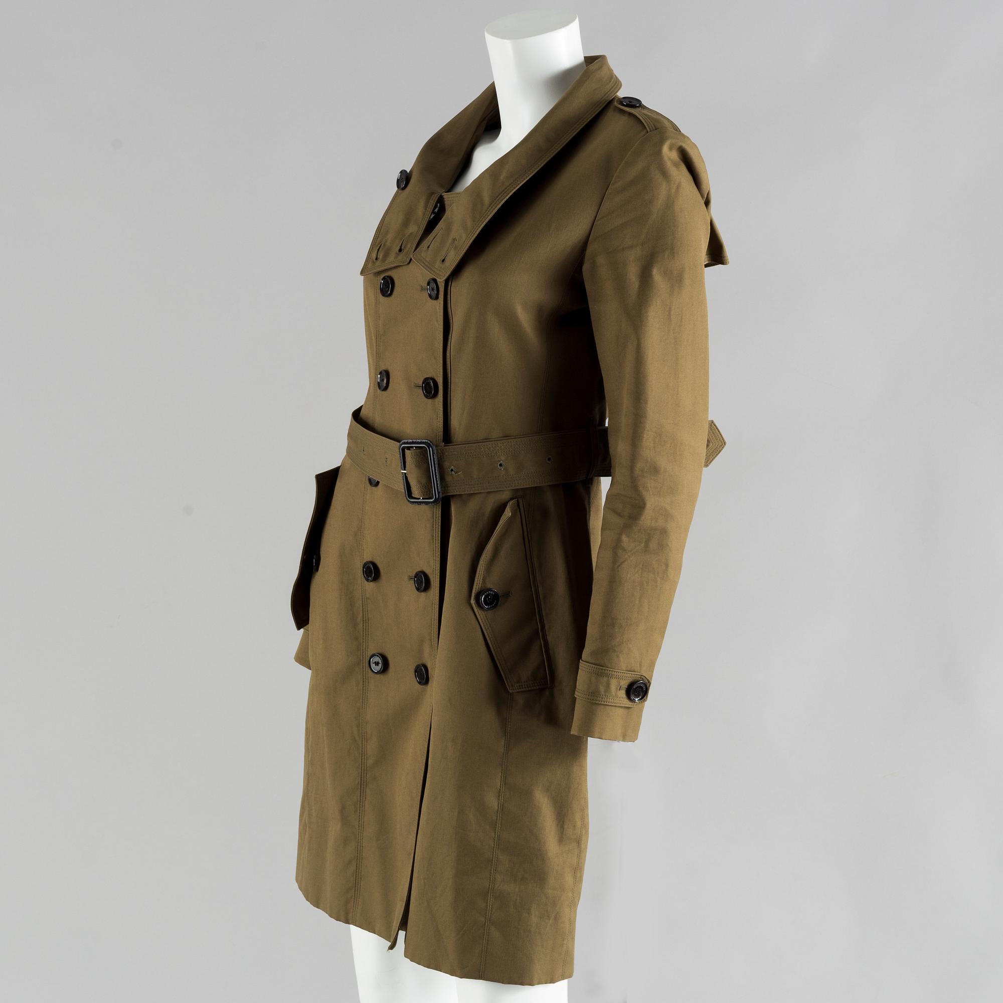 A green trenchcoat by Burberry.