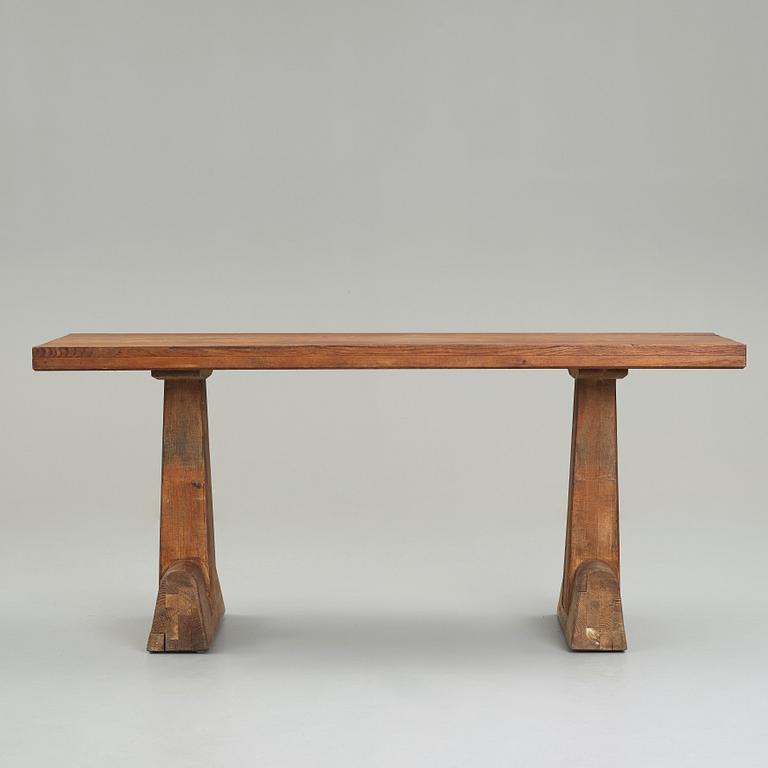 Axel Einar Hjorth, an "Utö" stained pine console- /library table, Nordiska Kompaniet, Sweden 1930's.