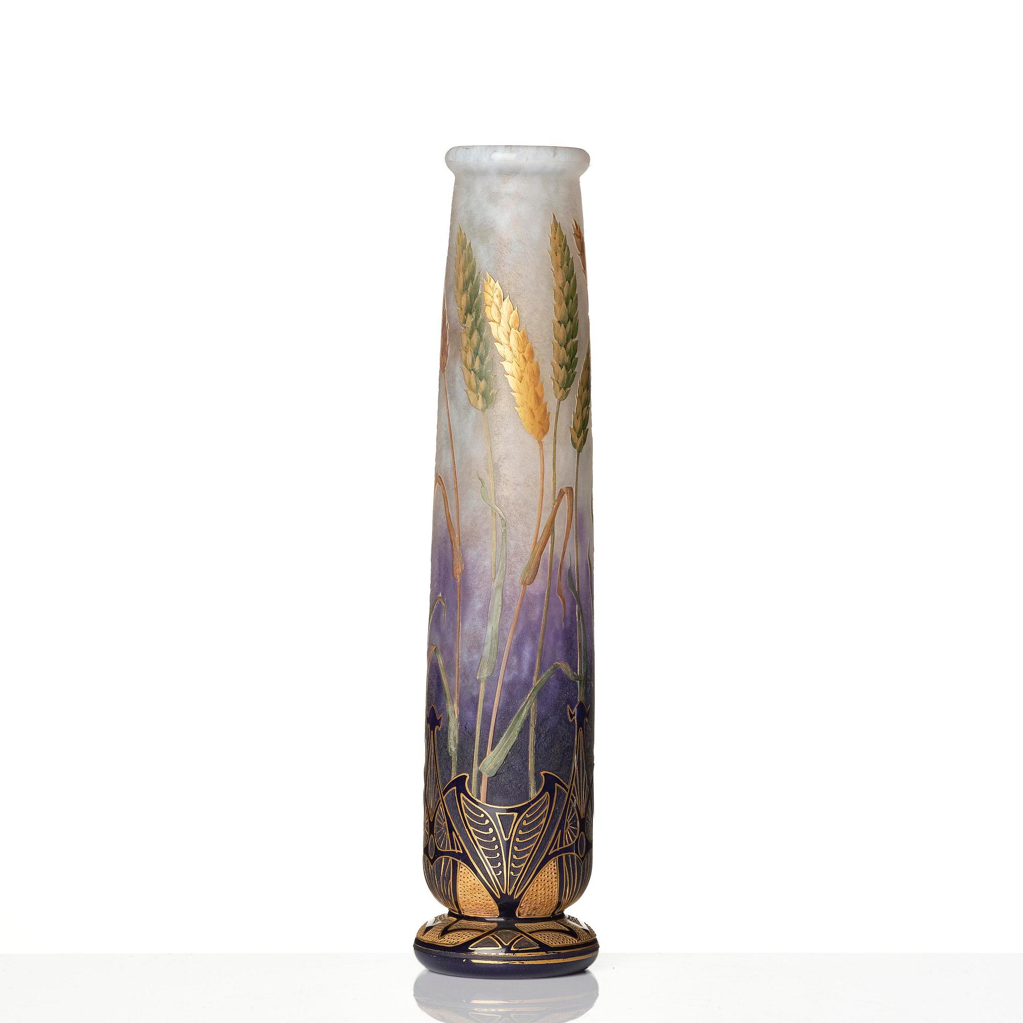 Daum Frères, an Art Nouveau gilt and enamelled cameo glass vase, Nancy, France.