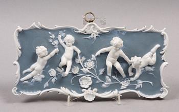 VÄGGRELIEF, biskviporslin, Rudolstadt-Volkstedt, Tyskland, 1900-tal.