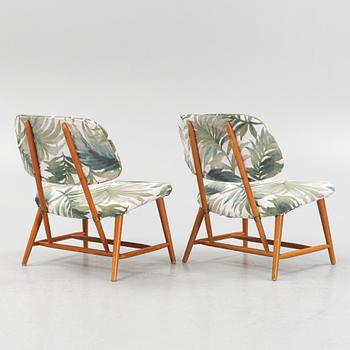 Alf Svensson, a pair of armchairs, "TeVe", Bra Bohag, Studio Ljungs Industrier AB, Malmö, 1950s.