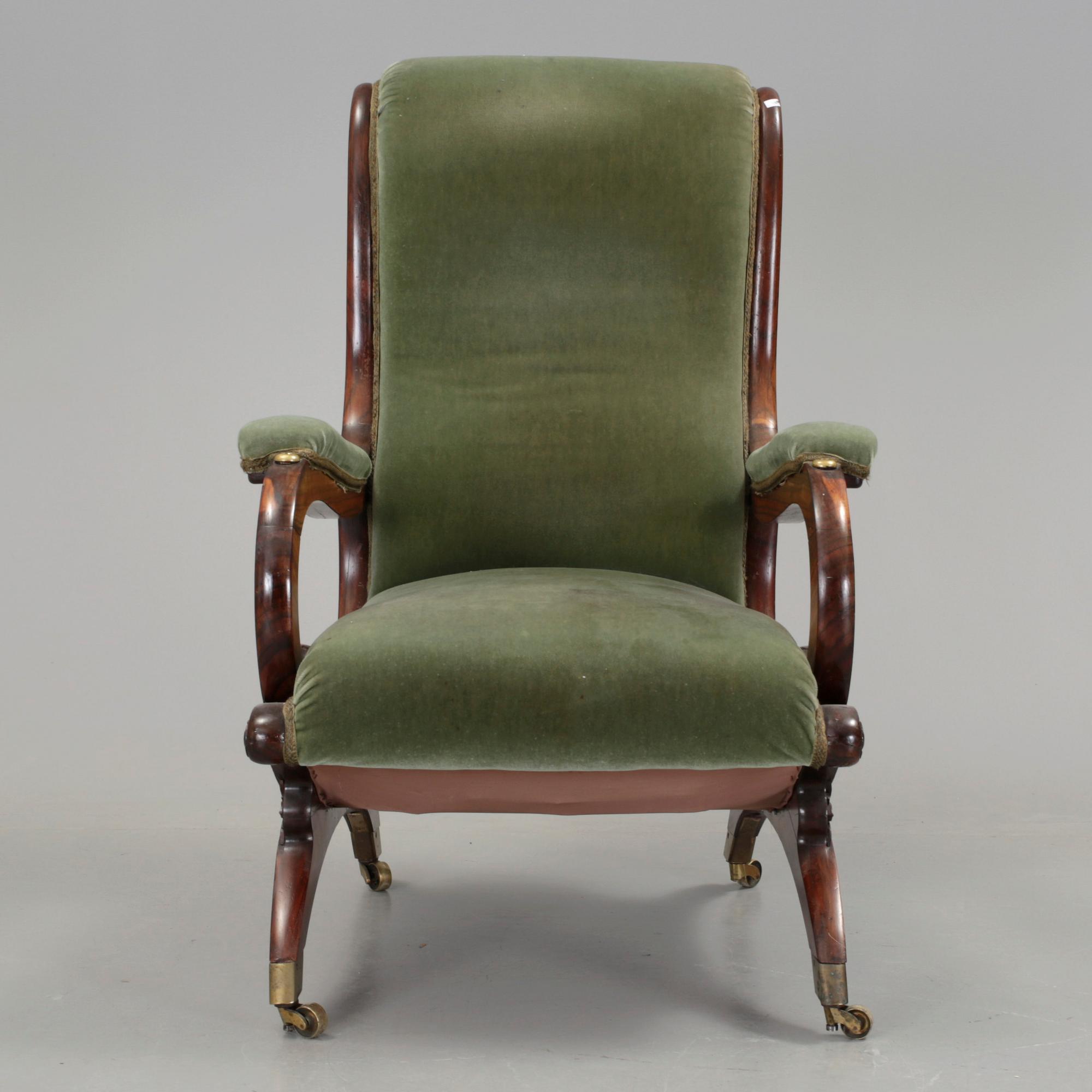 LÄSFÅTÖLJ, senempire, 1800-talets mitt.