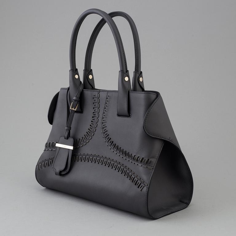 A grey leather tote bag by Tod's.