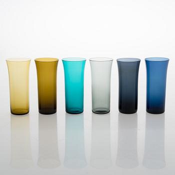 Kaj Franck, dricksglas, 14 st, "Trumpetti", "1725", Nuutajärvi Notsjö, Finland. Formgiven 1959.