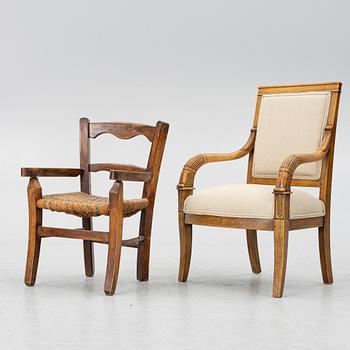 Children's chairs, two pieces, circa 1900.